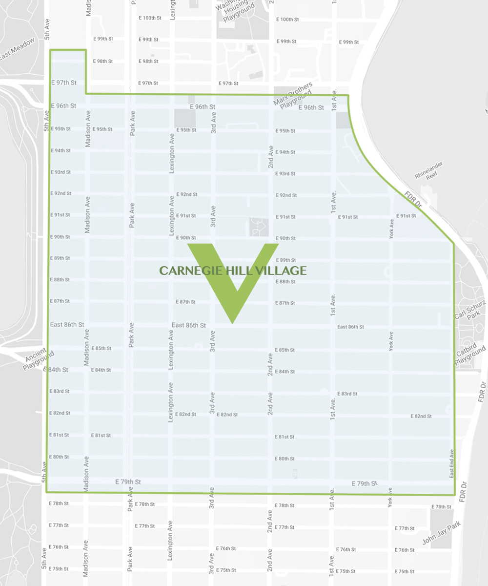 Map of Carnegie Hill Village boundaries