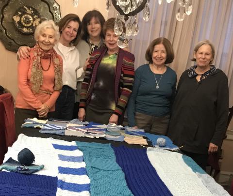 Pictured, left to right: Paulette Cushman, Dominique Langlois, Maxine Gann, Ellen Korn, Barbara Gentile, Charlene Polan. Missing: Terese Fabian, Miriam Parker.