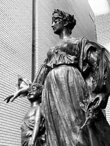 Polyhymnia, the Muse of sacred poetry, sacred hymn, dance, and eloquence. Liederkranz Foundation, 6 East 87th Street.